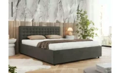 Polsterbett 140x200 Grau mit Bettkasten Pavo Classic