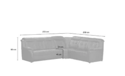 Polstermöbel Oelsa Komfort-Ecksofa aus Leder Andorra