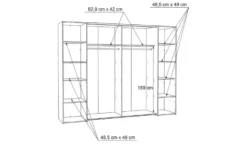 Schwebetürenschrank mit Drehtüren Neath