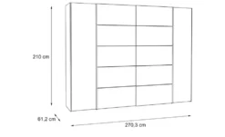 Schwebetürenschrank mit Drehtüren Neath