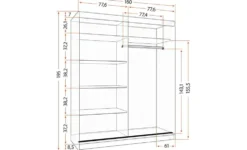 Schwebetürenschrank 2-türig Bodmin