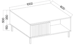 Selsey Couchtisch mit Schubladen Osaka