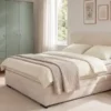 smart Boxbett mit Topper, Cordbezug, Beige Basic