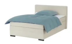 smart Boxbett mit Topper, Cordbezug, Beige Basic