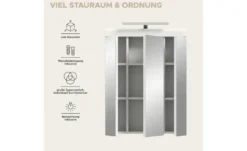 Spiegelschrank SCHLOONSEE, Breite 60cm, inkl. Beleuchtung, 3 Spiegeltüren, 9 Fächer in verschiedenen Farben erhältlich, Badmöbel, Spiegel, Badschrank, Bad Schloonsee