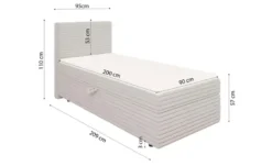 S-STYLE Boxbett Cord, mit Stauraum und Topper, H3 Neo
