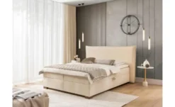 S-STYLE Boxbett mit Bettkasten, Strukturstoff mit Cordoptik, H3 Lovetti