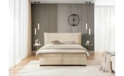 S-STYLE Boxbett mit Bettkasten, Strukturstoff mit Cordoptik, H3 Lovetti