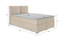 S-STYLE Boxbett mit Stauraum und Topper, H3 Uma
