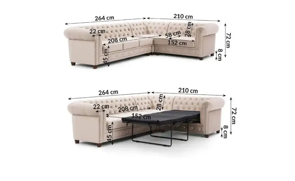 S-STYLE Chesterfield Ecksofa Cleo Blink