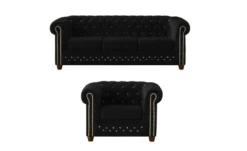 S-STYLE Chesterfield Polestergarnitur 3+1 Cleo Blink