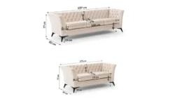 S-STYLE Chesterfield Polstergarnitur 3+2 Wilhelm