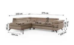S-STYLE Ecksofa mit Schlaffunktion Bonnie