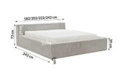 S-STYLE Polsterbett Cord, mit Bettkasten und Lattenrost Noord