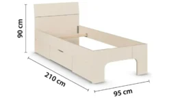 Stauraumbett in beige Frieda