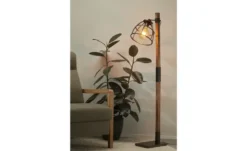 Stehleuchte, 1-flammig, Holz/ Metall schwarz Frame