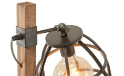 Stehleuchte, 1-flammig, Holz/ Metall schwarz Frame