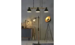 Stehleuchte, 1-flammig, Holz/ Metall schwarz Frame