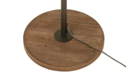 Stehleuchte, 3-flammig, schwarz/Holz Frame