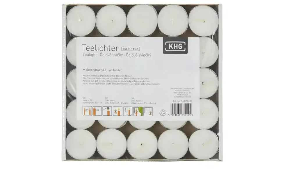 Teelichte, 75er Pack