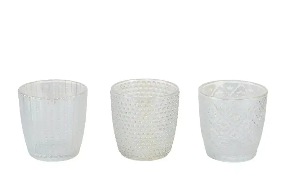 Teelichtglas, sortiert