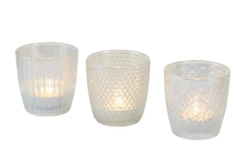 Teelichtglas, sortiert