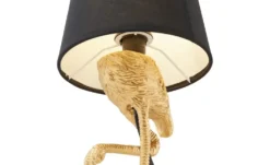 Tischleuchte, 1-flammig `Flamingo`schwarz/goldfarbig