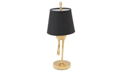 Tischleuchte, 1-flammig `Flamingo`schwarz/goldfarbig