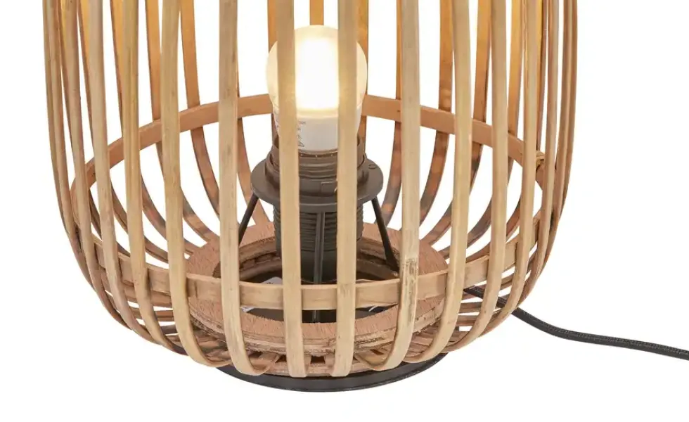 Tischleuchte, 1-flammig, Holzlamellen Woven