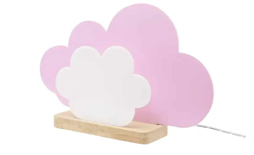 Tischleuchte, Wölkchen, rosa/weiß