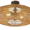 Trio Deckenleuchte, 2-flammig, Schirm aus Sisal
