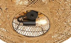 Trio Deckenleuchte, 2-flammig, Schirm aus Sisal