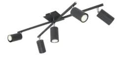 Trio Deckenspot, 5-flammig, schwarz Marley
