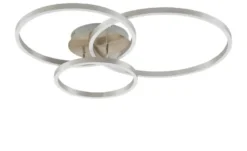 Trio LED Deckenleuchte, Nickel 3 Ringe