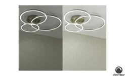 Trio LED Deckenleuchte, Nickel 3 Ringe