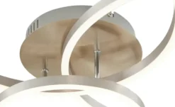 Trio LED Deckenleuchte, Nickel 3 Ringe