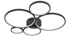 Trio LED-Deckenleuchte, Kreise, schwarz Rondo