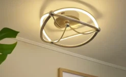 Trio LED-Deckenleuchte, Nickel-matt, geschwungen Charivari