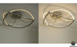 Trio LED-Deckenleuchte, Nickel-matt, geschwungen Charivari