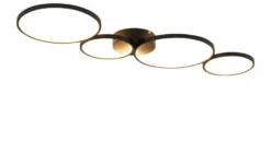 Trio LED-Deckenleuchte, schwarz `Ringe´ Rondo