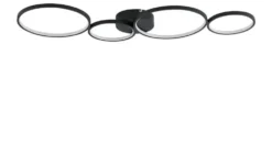 Trio LED-Deckenleuchte, schwarz `Ringe´ Rondo