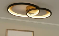 Trio LED-Deckenleuchte schwarz/goldfarben