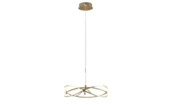 Trio LED-Pendelleuchte messing matt, geschwungen Charivari
