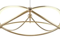 Trio LED-Pendelleuchte messing matt, geschwungen Charivari