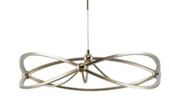 Trio LED-Pendelleuchte messing matt, geschwungen Charivari