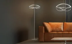 Trio LED-Pendelleuchte Nickel-matt geschwungen Charivari