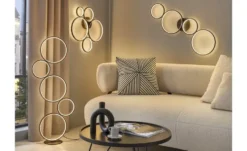 Trio LED-Stehleuchte, Schwarz, Kreise Rondo