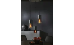Trio Pendelleuchte, 3-flammig, Rauchglas schwarz