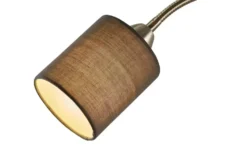 Trio Stehleuchte, 2-flammig, nickel matt, Stoffschirm grau