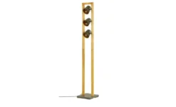 Trio Stehleuchte, 3-flammig, Nickel antik/Pinienholz Bell